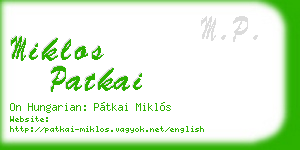 miklos patkai business card